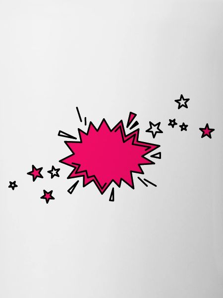 Comic element in black and pink