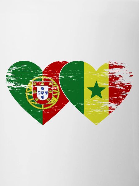 Portugal Senegal Flag Heart