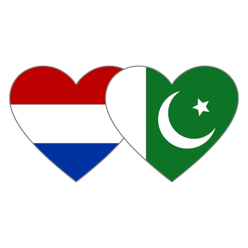 Pays-Bas Pakistan Drapeaux Coeur