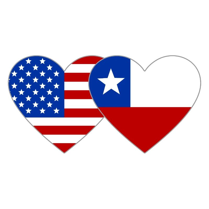États-Unis Chili Drapeau Coeur