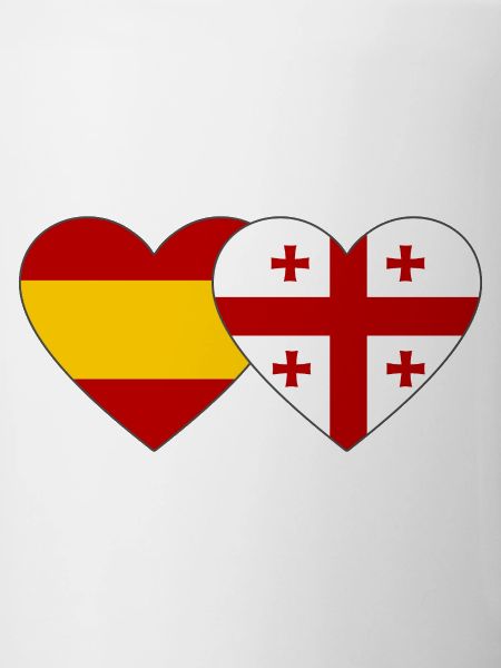 Espagne Géorgie Drapeaux Cœur