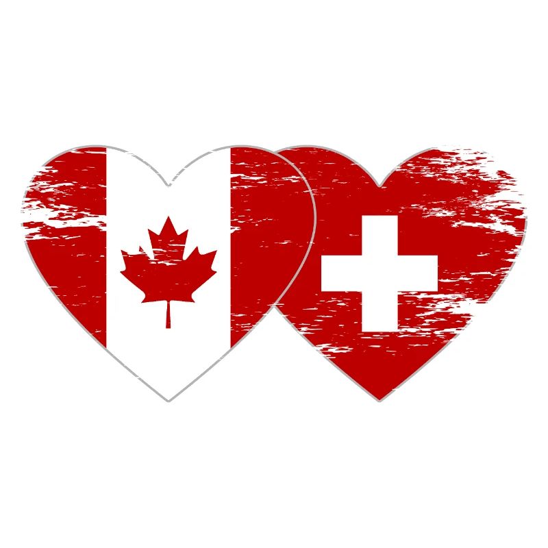 Cœur du drapeau Canada Suisse utilisé