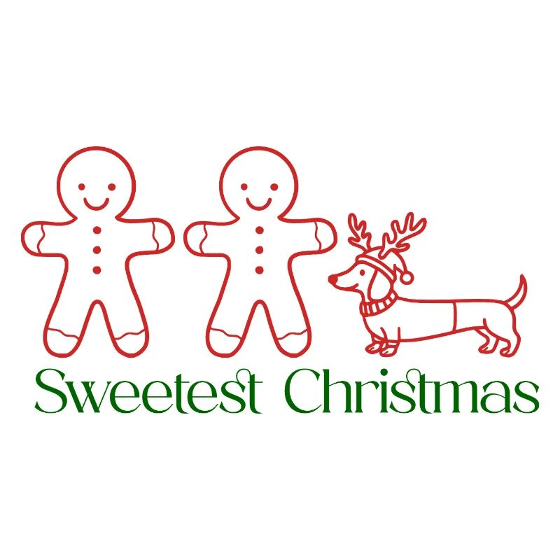 Christmas – Gingerbread & Dackel Duo (Red & Green)