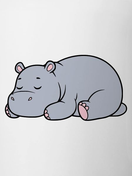Sleeping Hippopotamus Tired Lazy Vector