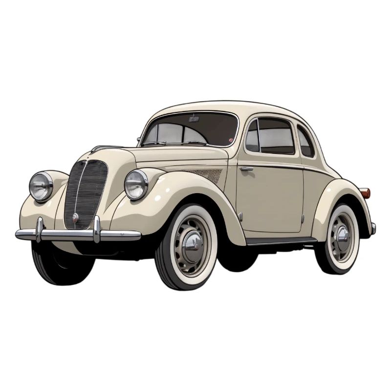 Illustrations beige vintage coupé