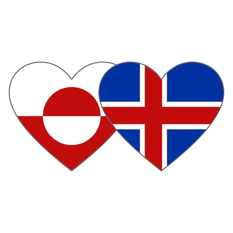 Drapeau du Groenland Danemark Cœur