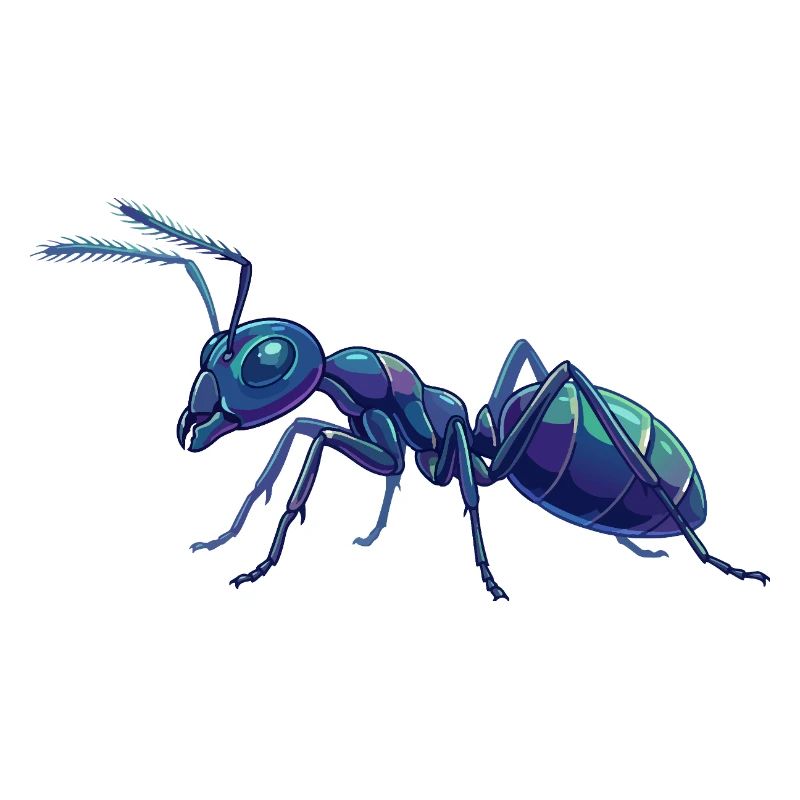 Détails de fourmis bleues Macro graphiques vectoriels Fourmis