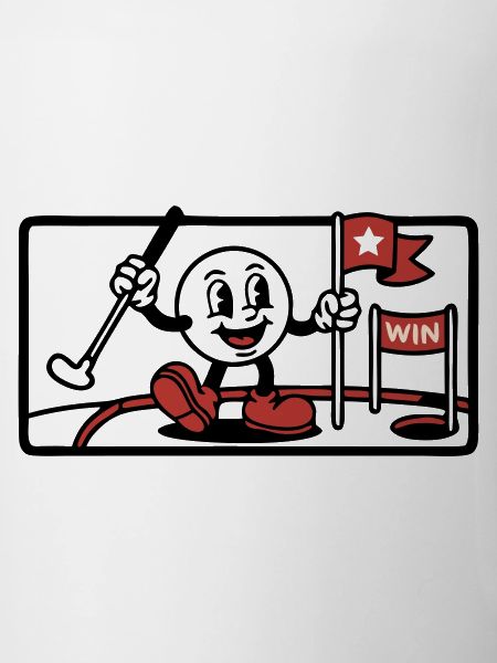Minigolf Retro Cartoon Golfball JGA Team