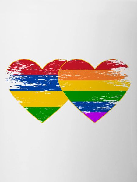 Mauritius Regenbogen Flagge Herz used
