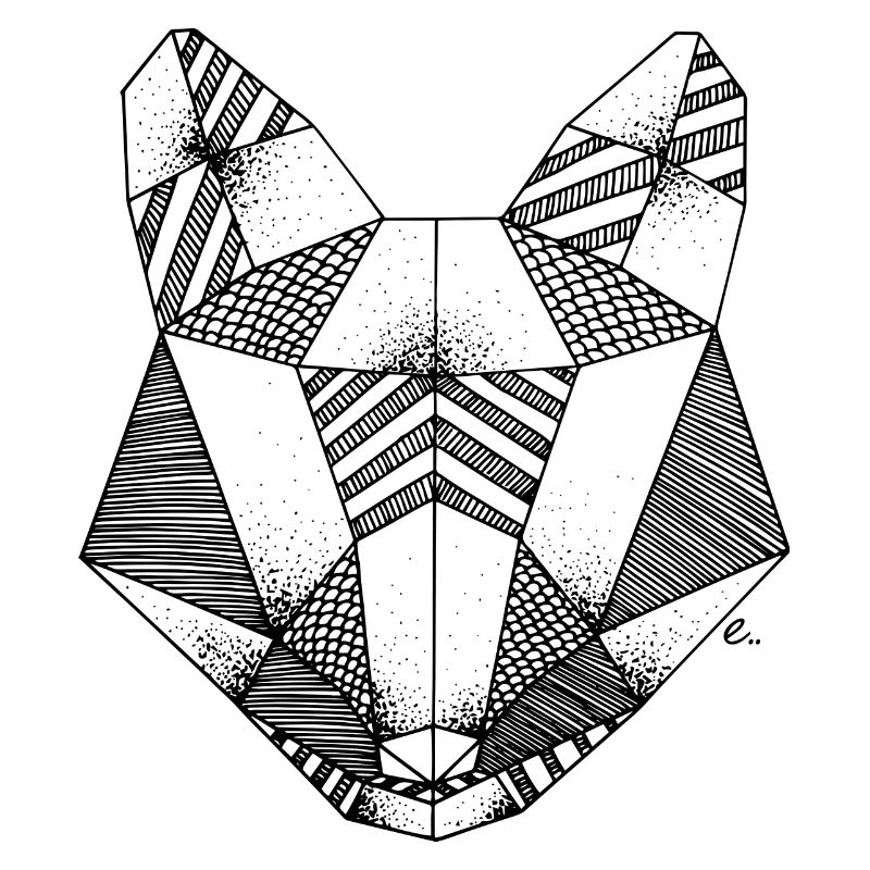 Origami fox head