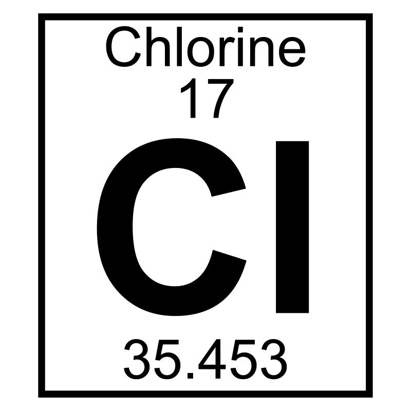 Periodic table element 17 - Cl (chlorine) - BIG