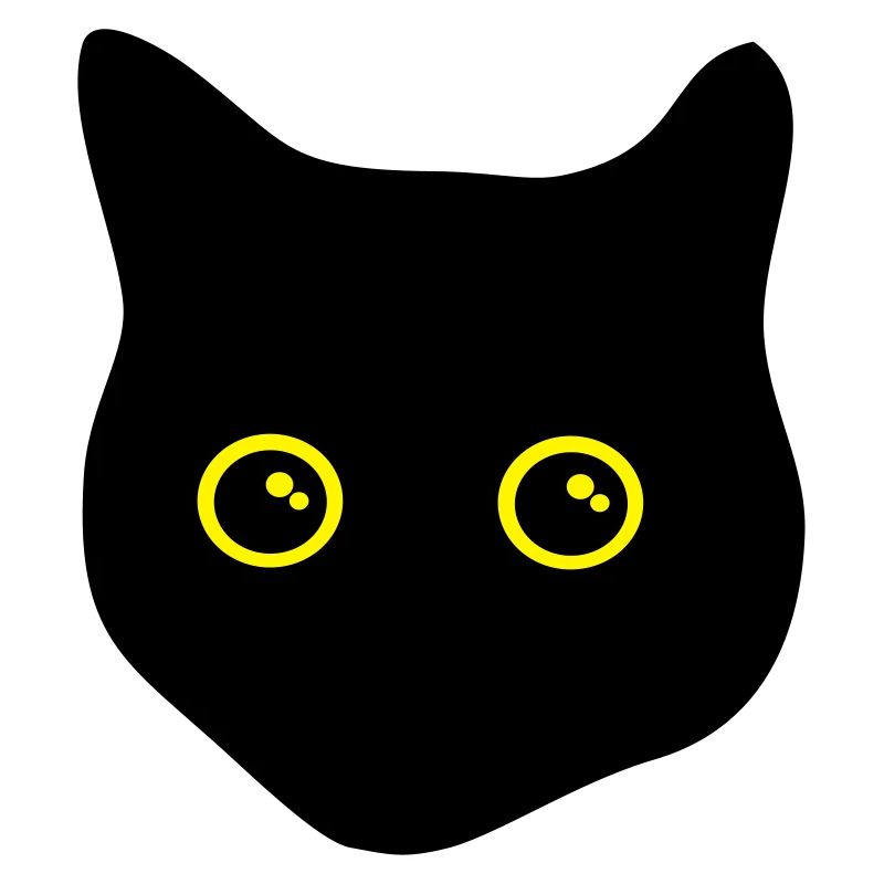 Katze, schwarze katze, katzenkopf