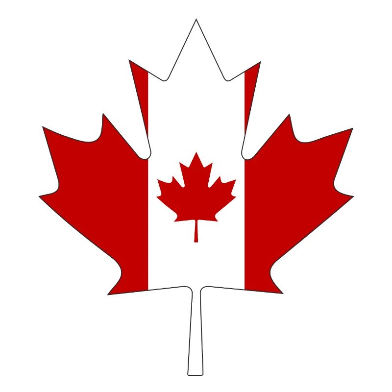 Canada flag as maple leaf with black frame