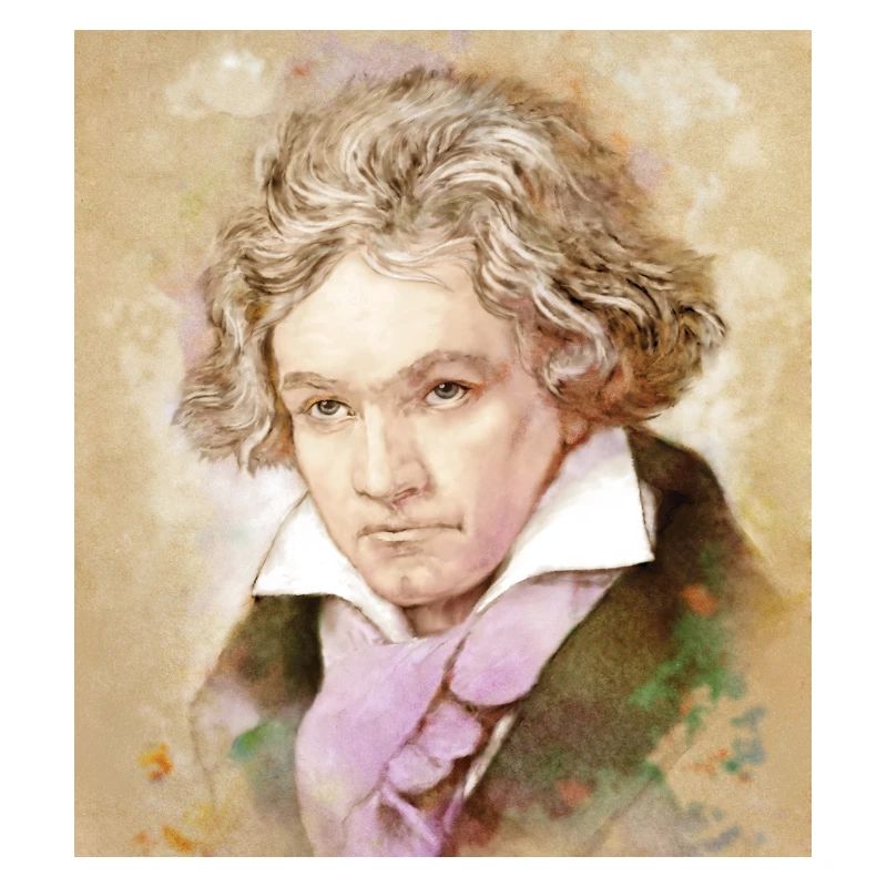 Ludwig van Beethoven dans un style aquarelle