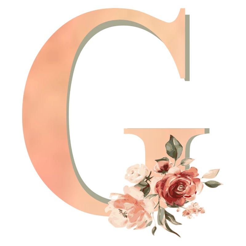 Buchstabe G mit Blumen