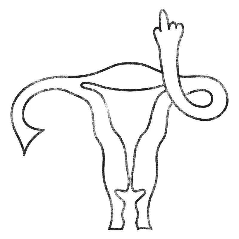 Gebärmutter-Mittelfinger