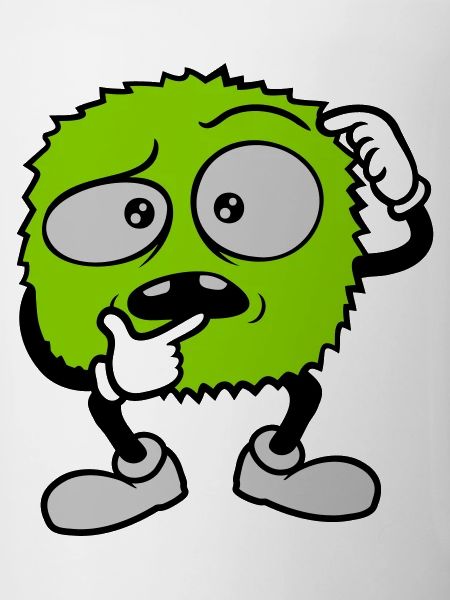 Comic skeptical face monster