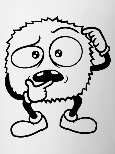 Monster skeptisches Gesicht Comic