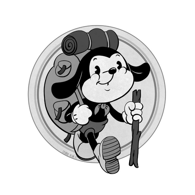 aventurier rétro avec sac à dos