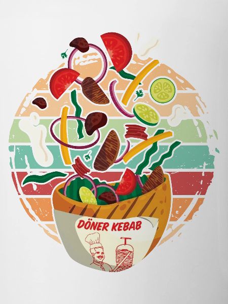 Cheerful hopping retro kebab