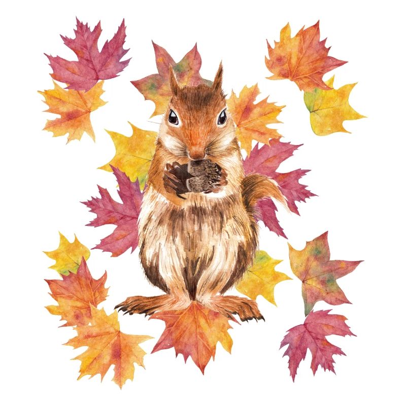 Écureuil aux feuilles d’automne