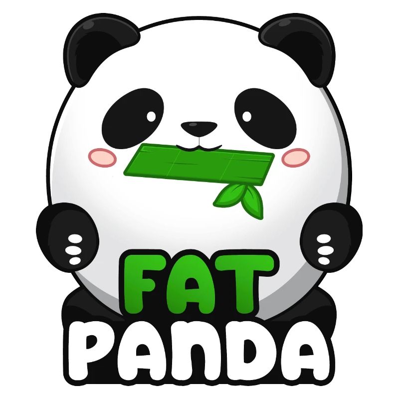 Fat Panda mit Bambus - Pandabär Cute Kawaii ^_^
