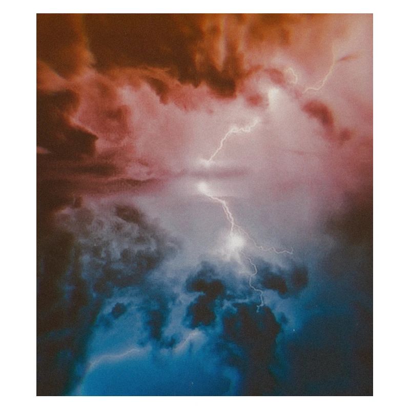 Rot Blau und Blitz