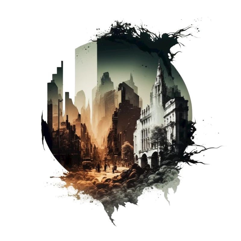 city in an artistic