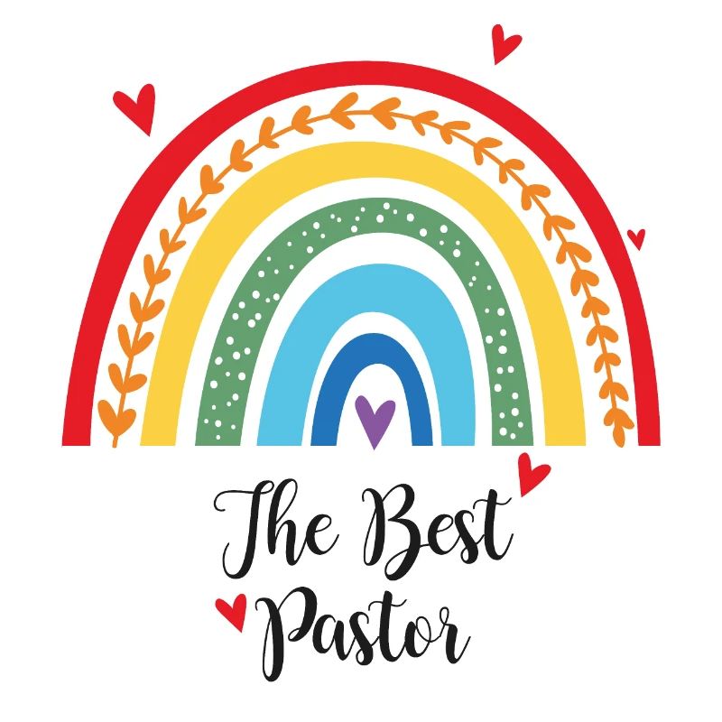 Der beste Pastor Regenbogen mit Herz