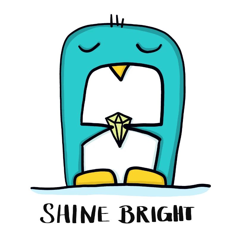 Shine bright - Penguin with diamond