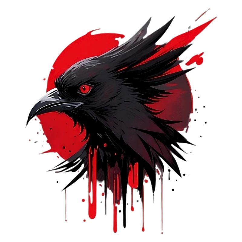 Fantasy bird red-black