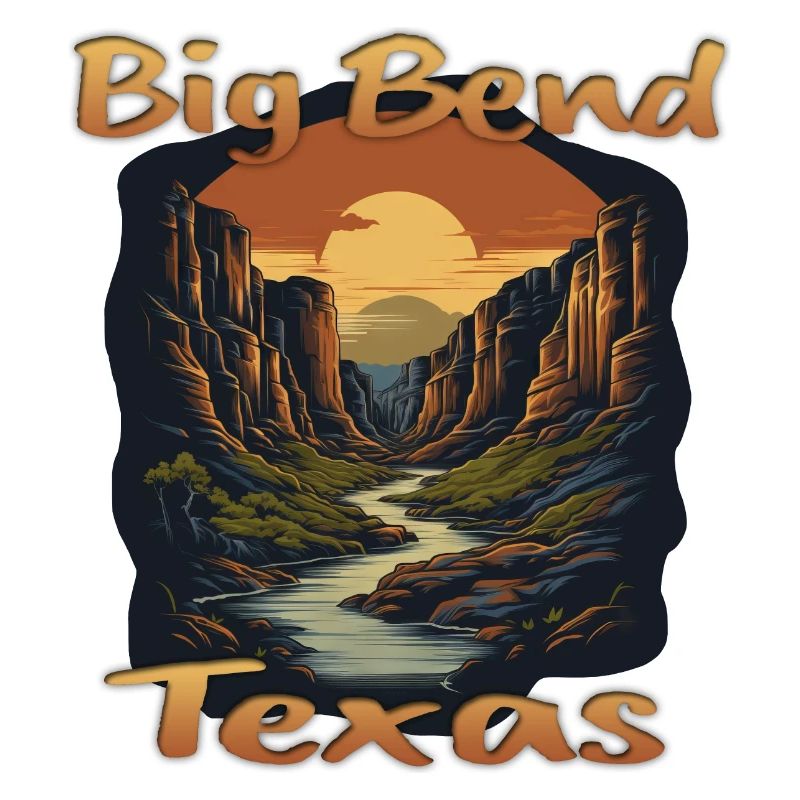 Big Bend with mountains and river