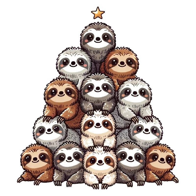 Faultier Weihnachtsbaum Muster
