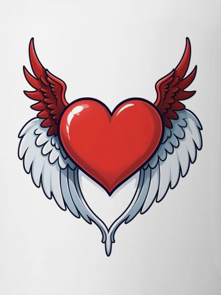 Red Heart with Wings