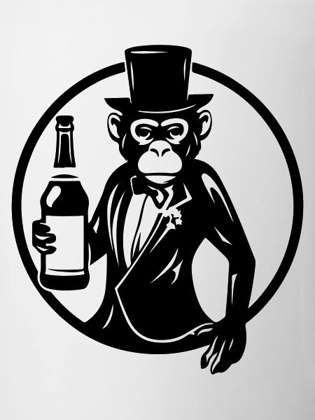 Drunk Monkey Drinking Drunk