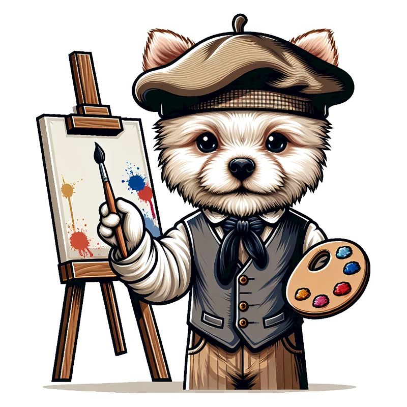 Artiste de chien mignon