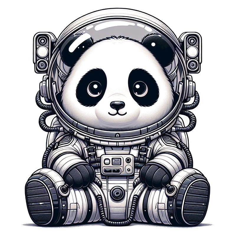 Astronaute panda mignon