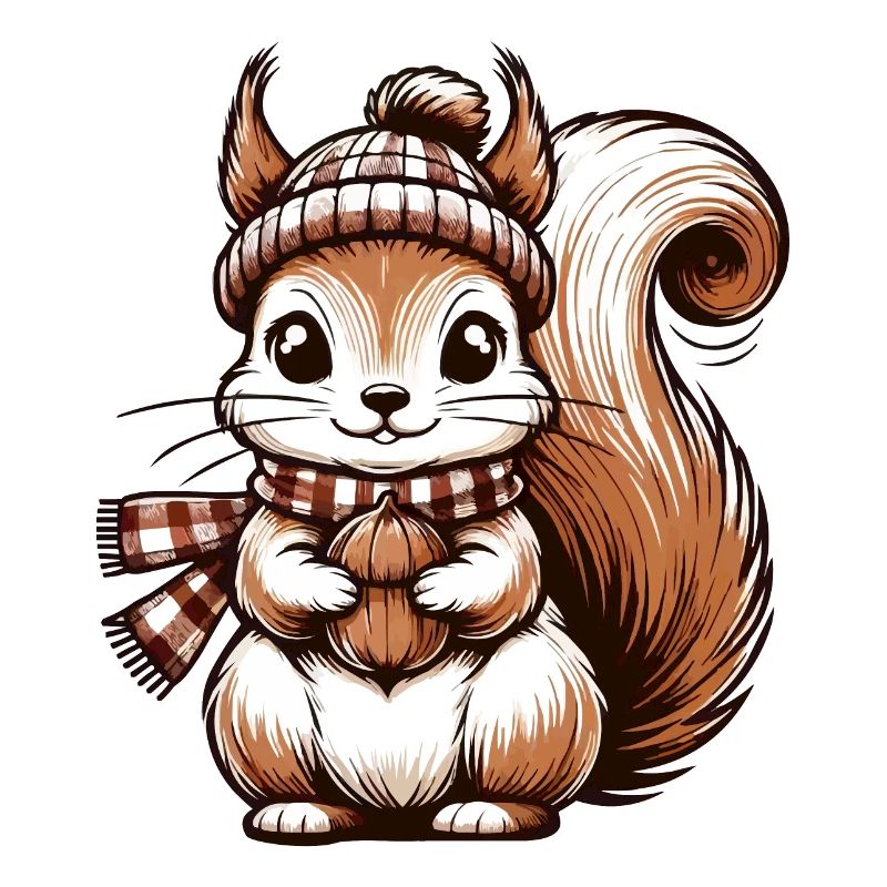 Winterliches süßes Eichhörnchen