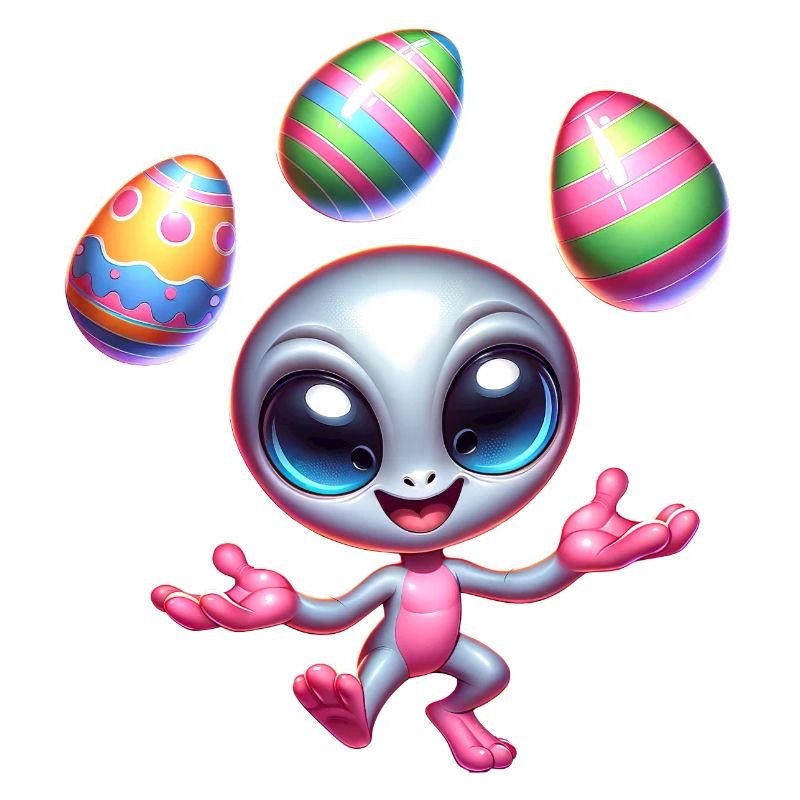 Alien-Osterjongleur: Eierakrobatik
