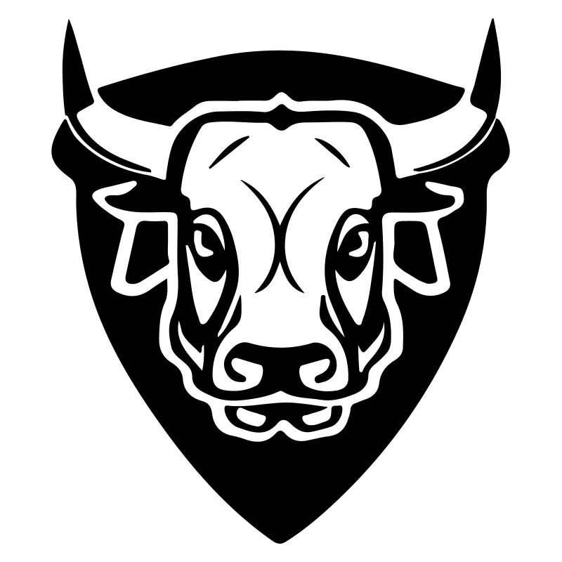Bull in front with shield