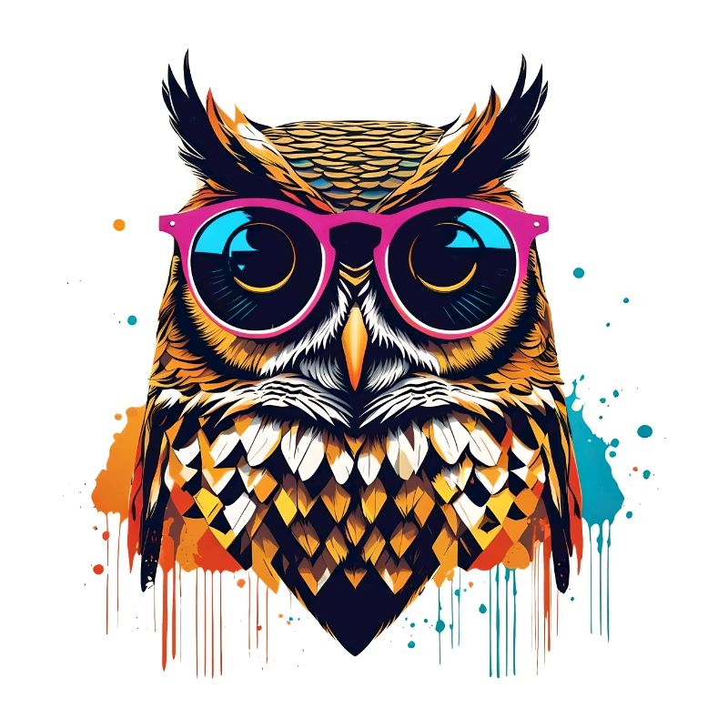 Coole Eule mit Sonnenbrille popart