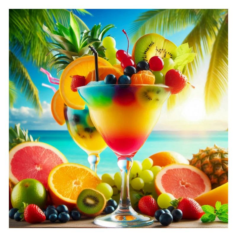 Tropical fruit cocktail.