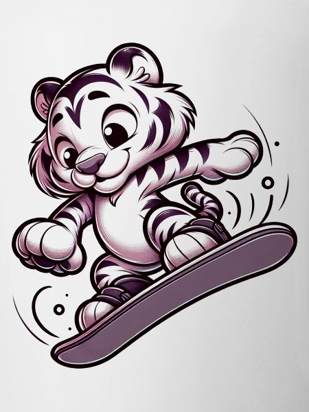 Cute Snowboarder Tiger