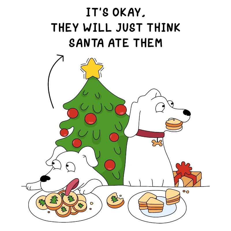 Chiens et biscuits de Noël