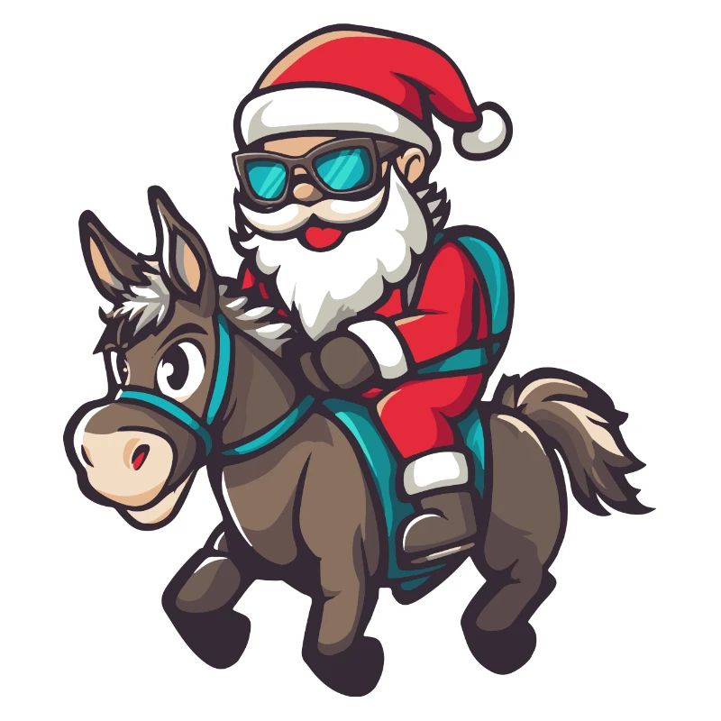 Donkey Santa Claus