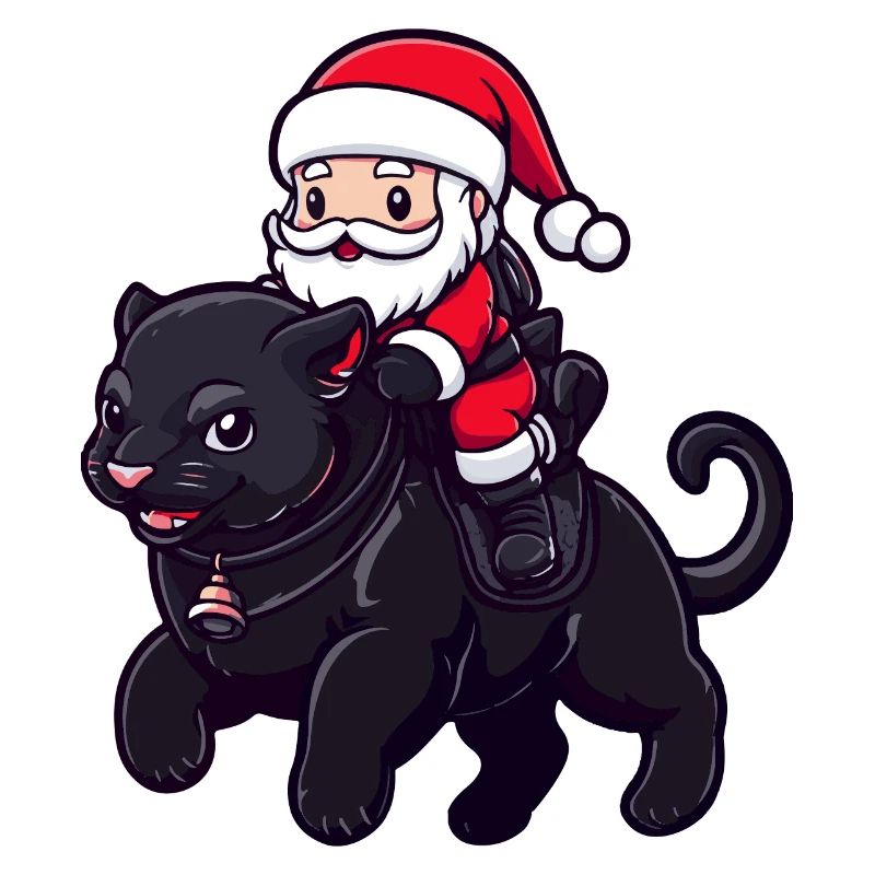Panthère Père Noël dessin animé