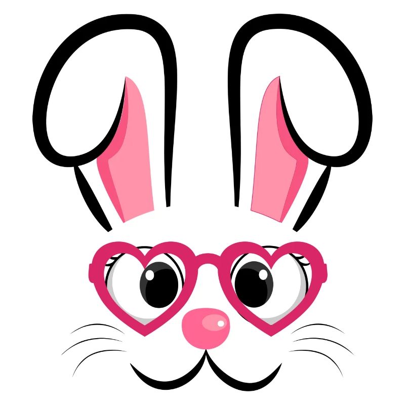 Hasengesicht mit Herzchenbrille