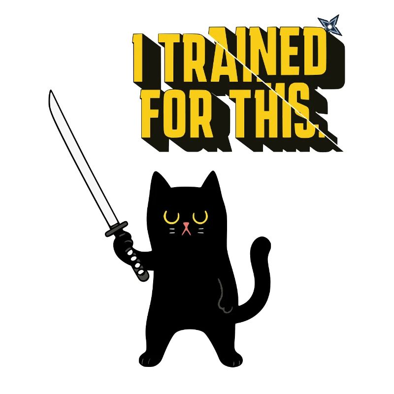 Cat Warrior with Samurai Sword