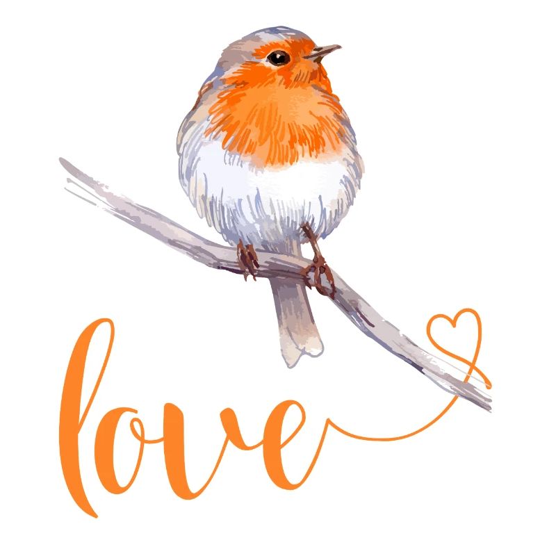 Robin mit Liebestext
