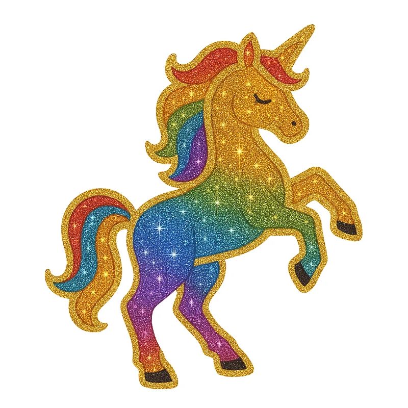 Glitterndes Regenbogen-Einhorn